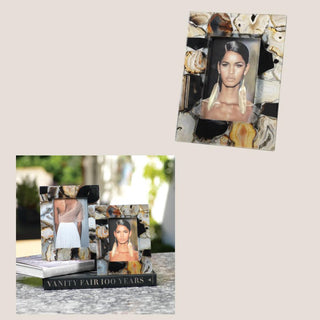 Black Agate 4x6 Picture Frame, Biggest Little Baskets, Luxury Decor, Luxury Gift, Gift, Picture Frame
