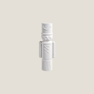Medium matte white decorative ceramic soldier - modern holiday nutcracker decor