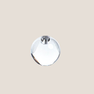 Round clear crystal taper candleholder.