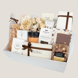 the side view of the large  gathered grace gift box the perfect luxury gift box for hand delivery to reno, nevada or shipping nationwide 