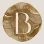 Circular logo with a stylized letter 'B' in the center, surrounded by decorative elements. biggest little baskets icon logo