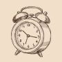 Vintage-style alarm clock illustration